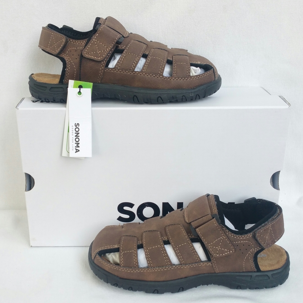 Sonoma Trail Closed Toe Fisherman Sandals Brown Boy's Size 3